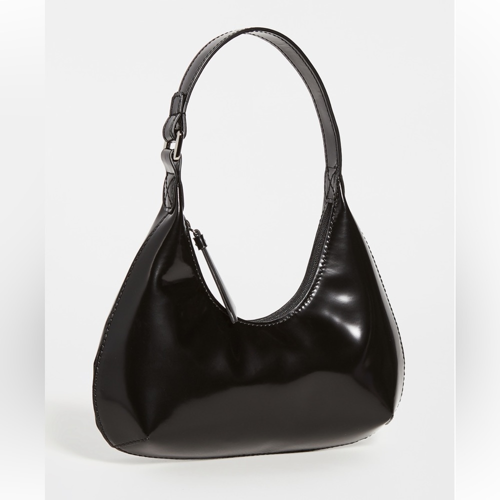 Baby amber black semi patent leather bag